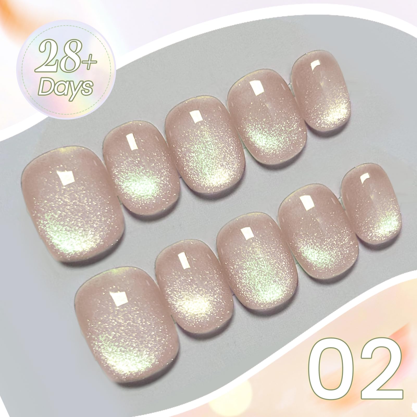 Born Pretty Cat Eye Magnetic Gel Nail Polish Set – Shimmering Aurora Holographic Nails