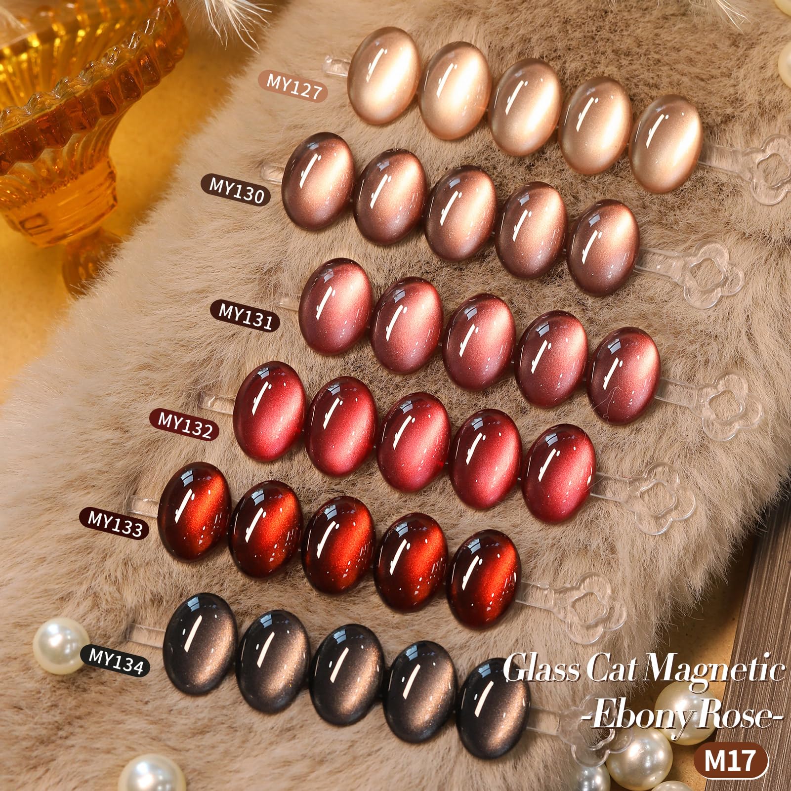 Born Pretty Cat Magnetic Eye Gel Nail Polish Kit – 6x7ml Magnetic Gel Colors (Fall/Winter Glitter)