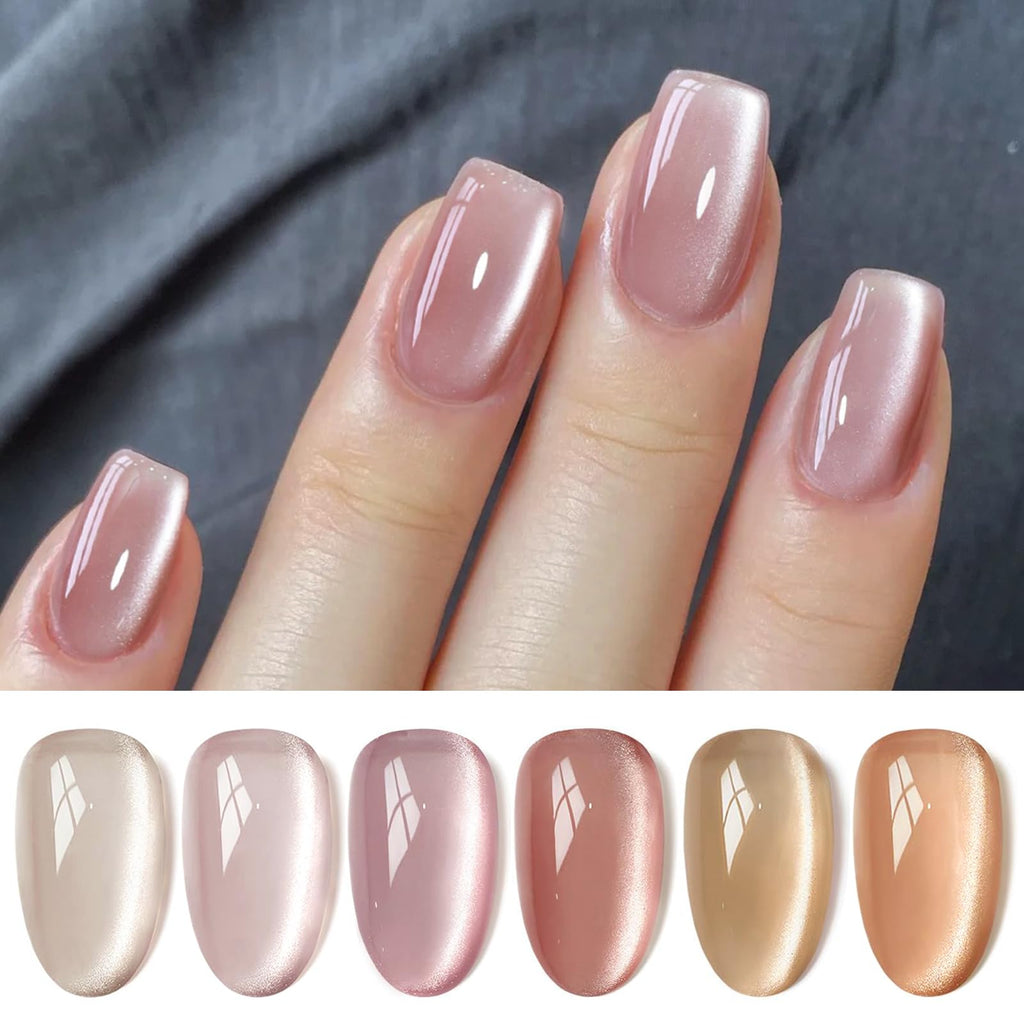 Born Pretty Cat Magnetic Eye Gel Nail Polish Kit – 6x7ml Shimmer Magnetic Polishes
