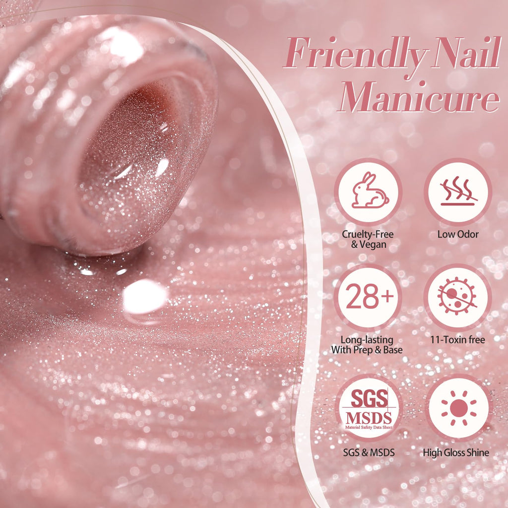 Born Pretty Cat Magnetic Gel Nail Polish Set – Pastel Milky Colors, 7ml x6