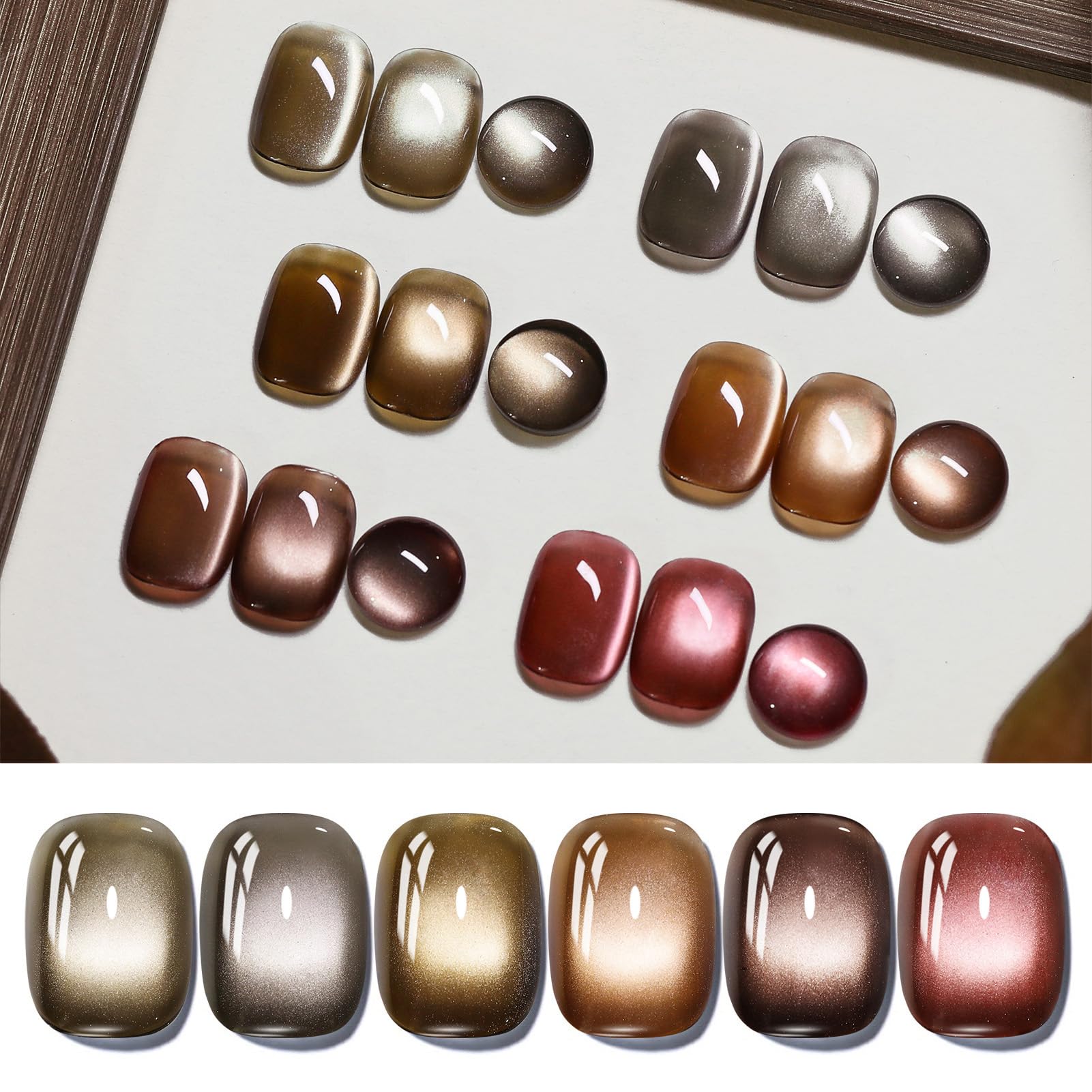 Born Pretty Cat Magnetic Eye Gel Nail Polish Kit – 6 Jelly Glass Polishes
