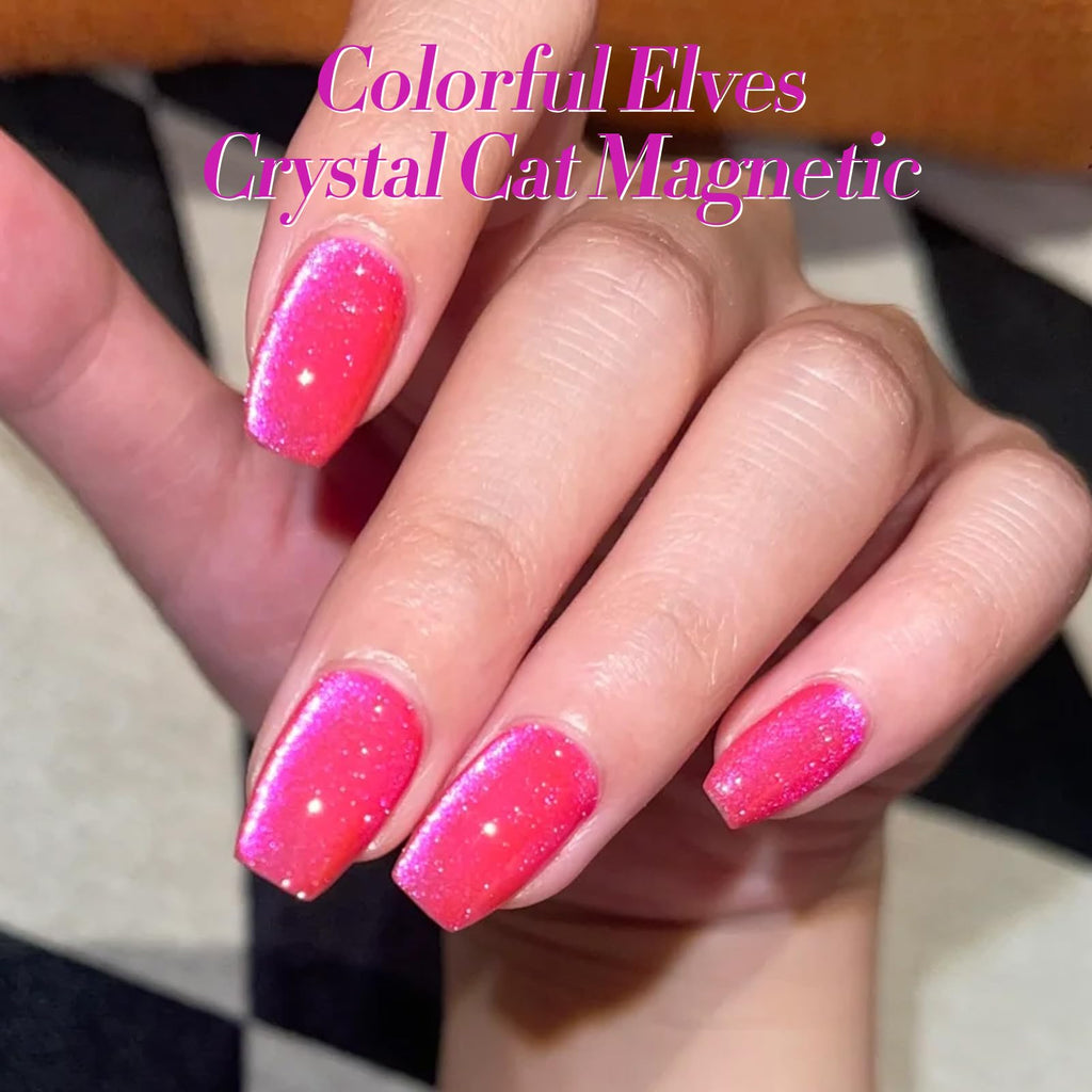 Born Pretty Cat Magnetic Gel Nail Polish Set — 6 Neon Shimmer Cat Eye Polishes