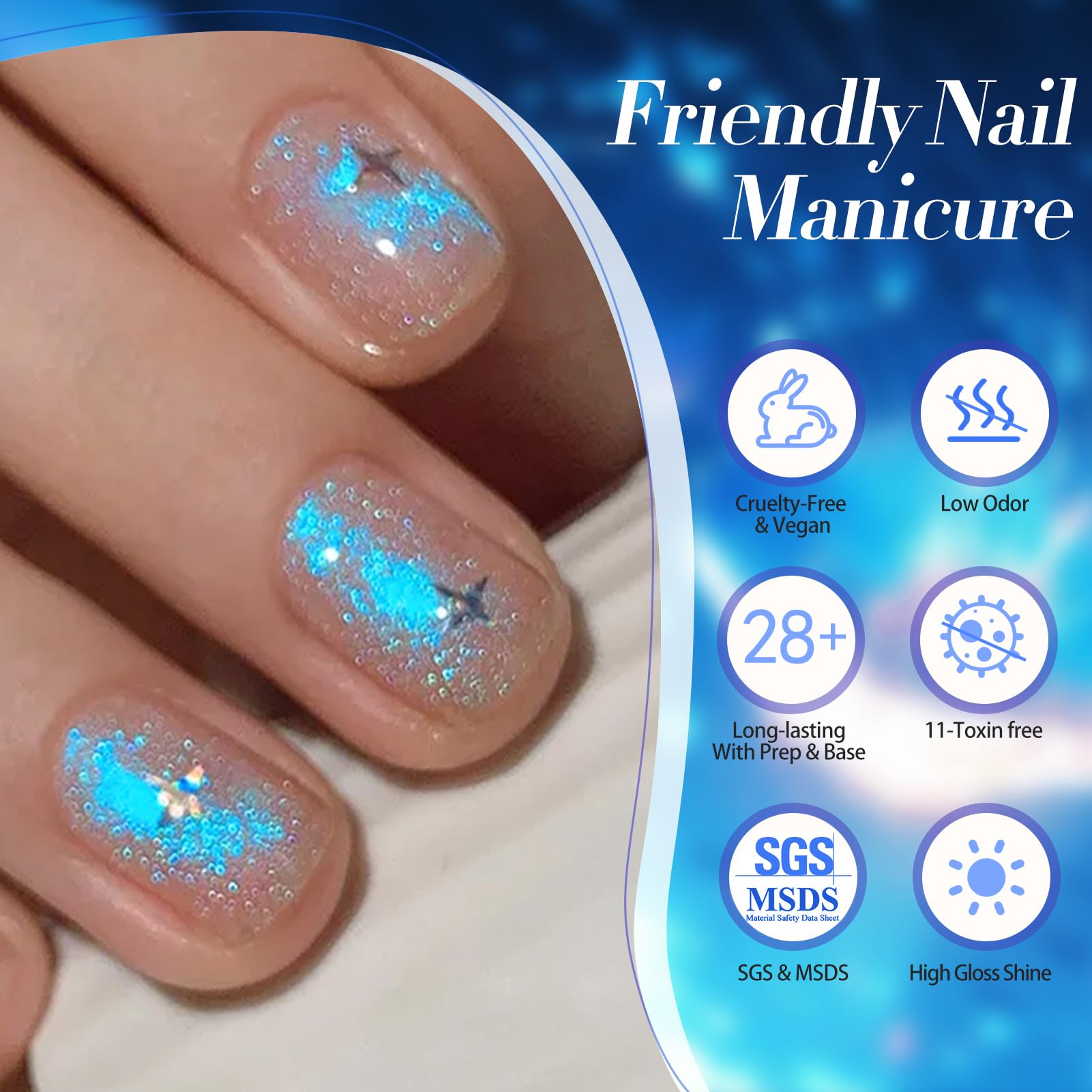 Born Pretty Cat Magnetic Eye Gel Nail Polish – Aurora Mermaid Blue Purple Pink Yellow Red, 6PCS 7ml for Nail Art & DIY