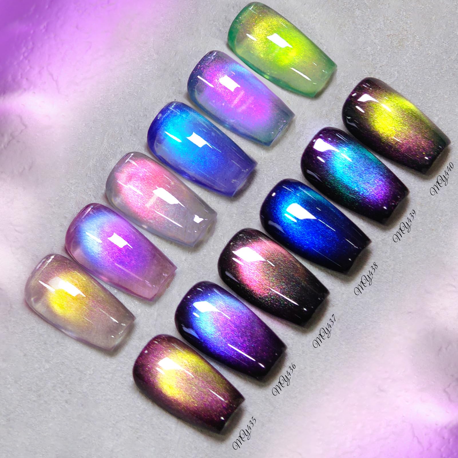 Born Pretty Cat Magnetic Eye Gel Nail Polish Set – 6×7ml, HEMA&TPO Free, Glitter Auroras