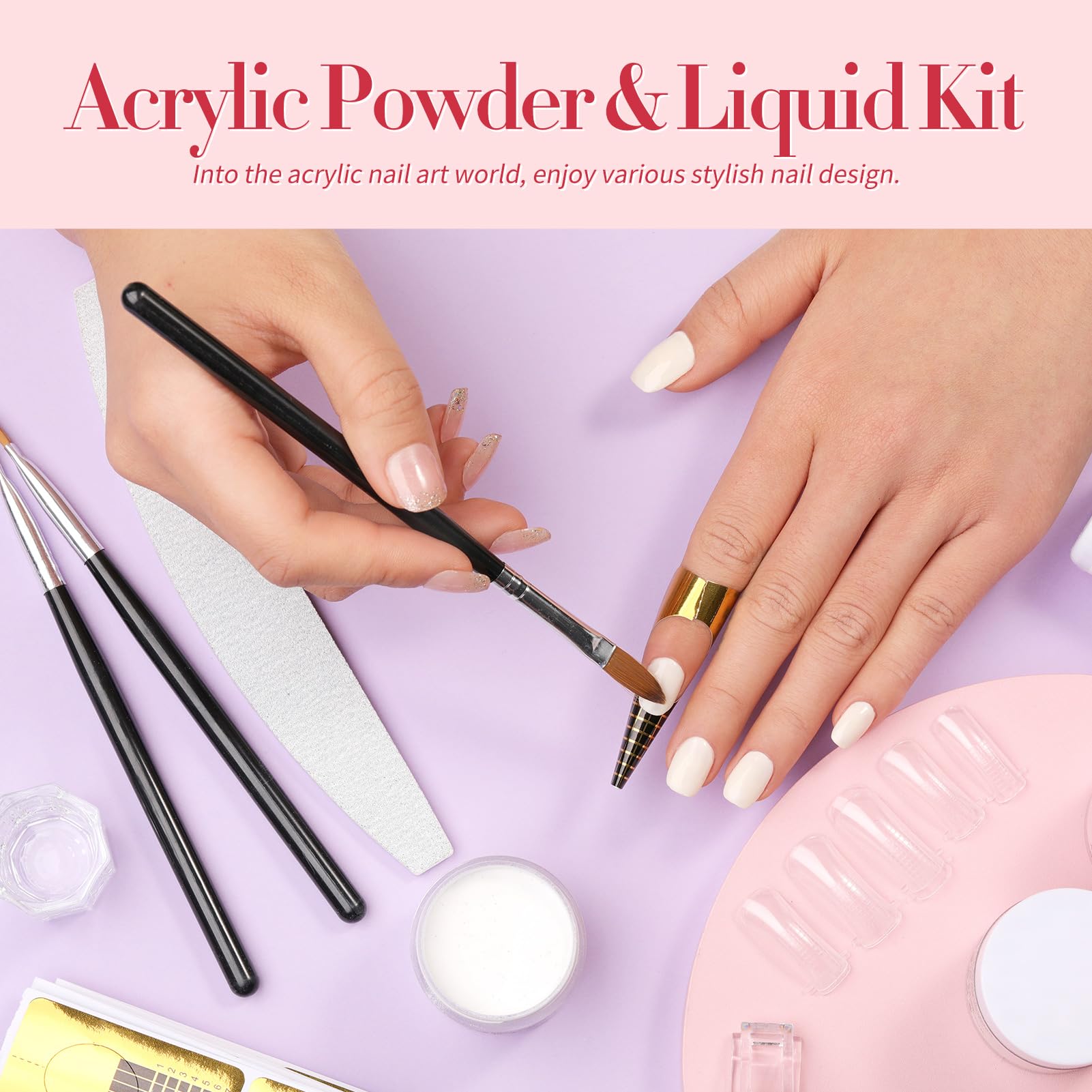 Born Pretty Acrylic Nail Kit with Drill – 92Pcs Starter Set for DIY Home Manicures