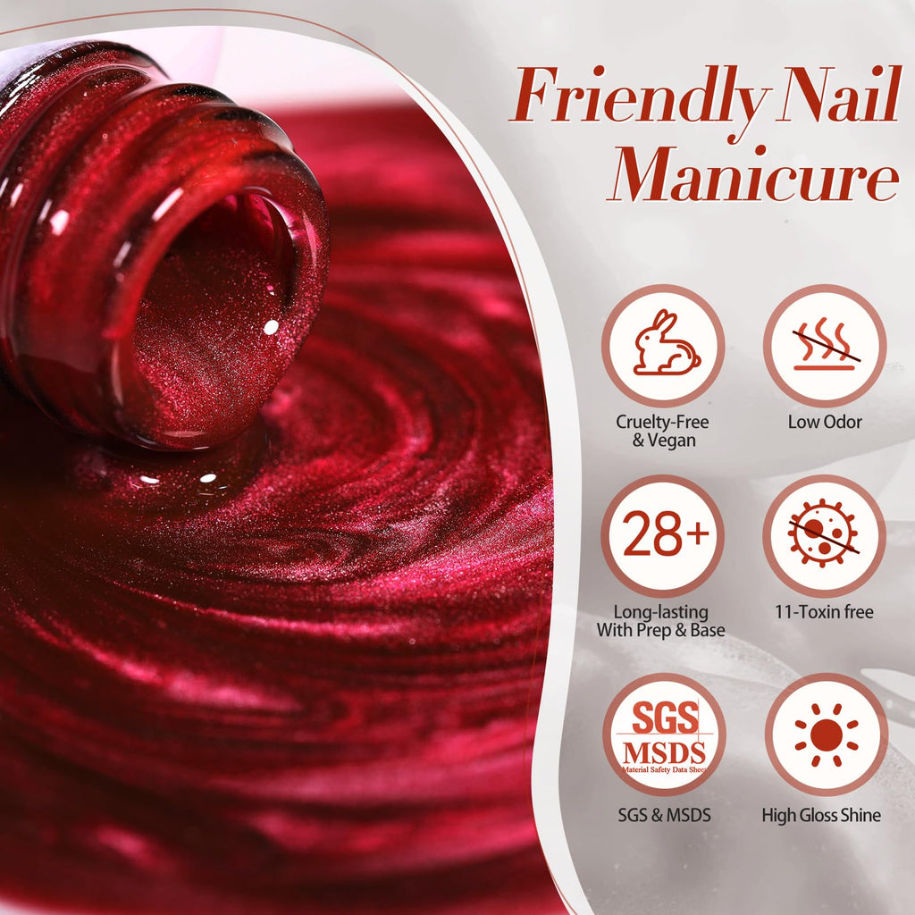 Born Pretty Cat Magnetic Eye Gel Nail Polish Kit (6Pcs) – Jelly Glass Crystal Magnetic Nail Polish