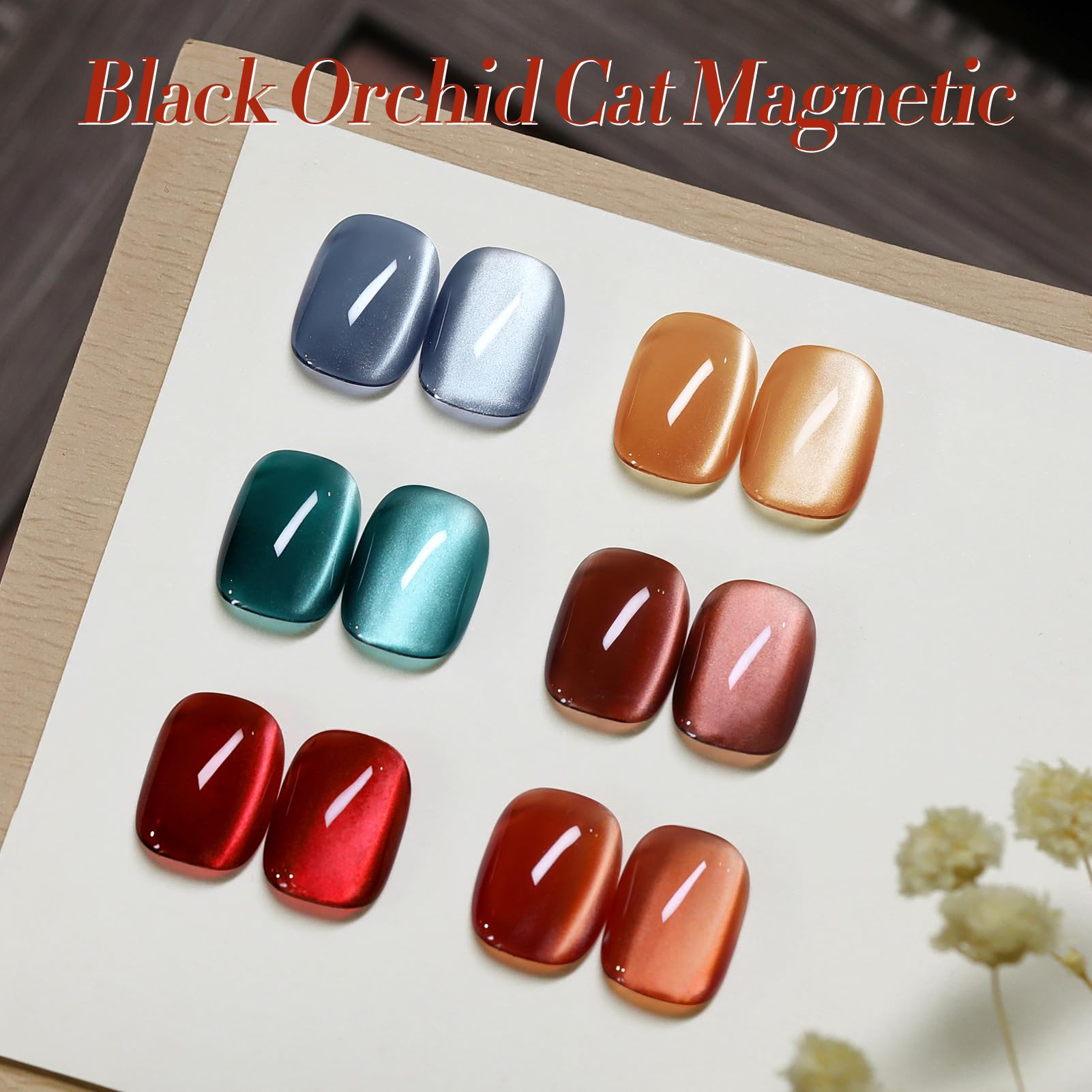 Born Pretty Cat Magnetic Eye Gel Nail Polish Kit (6Pcs) – Jelly Glass Crystal Magnetic Nail Polish