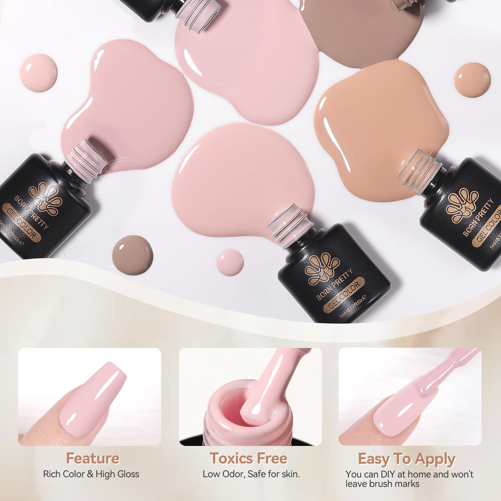 Born Pretty 52Pcs Fall Winter Gel Nail Polish Set – 48 Colors + 4 Base/Top Coats