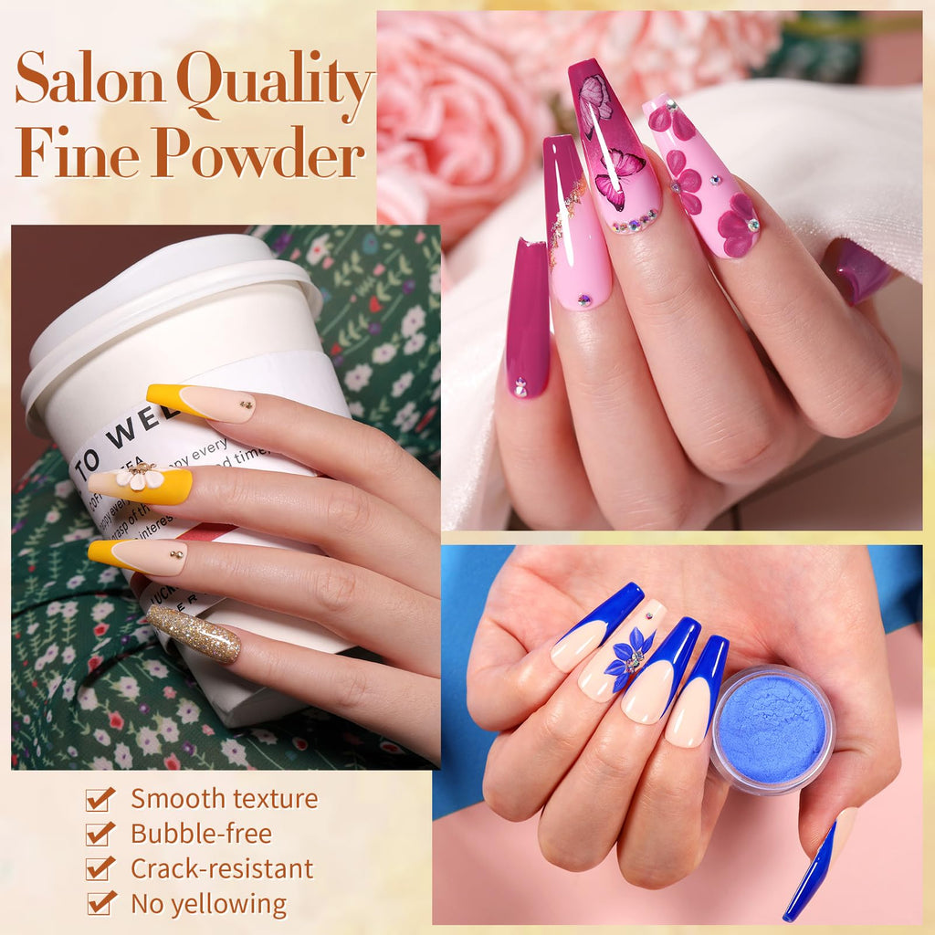 Born Pretty 36-Color Acrylic Powder Set for Fall & Winter – No Lamp Needed, Long-Lasting Nail Art Kit