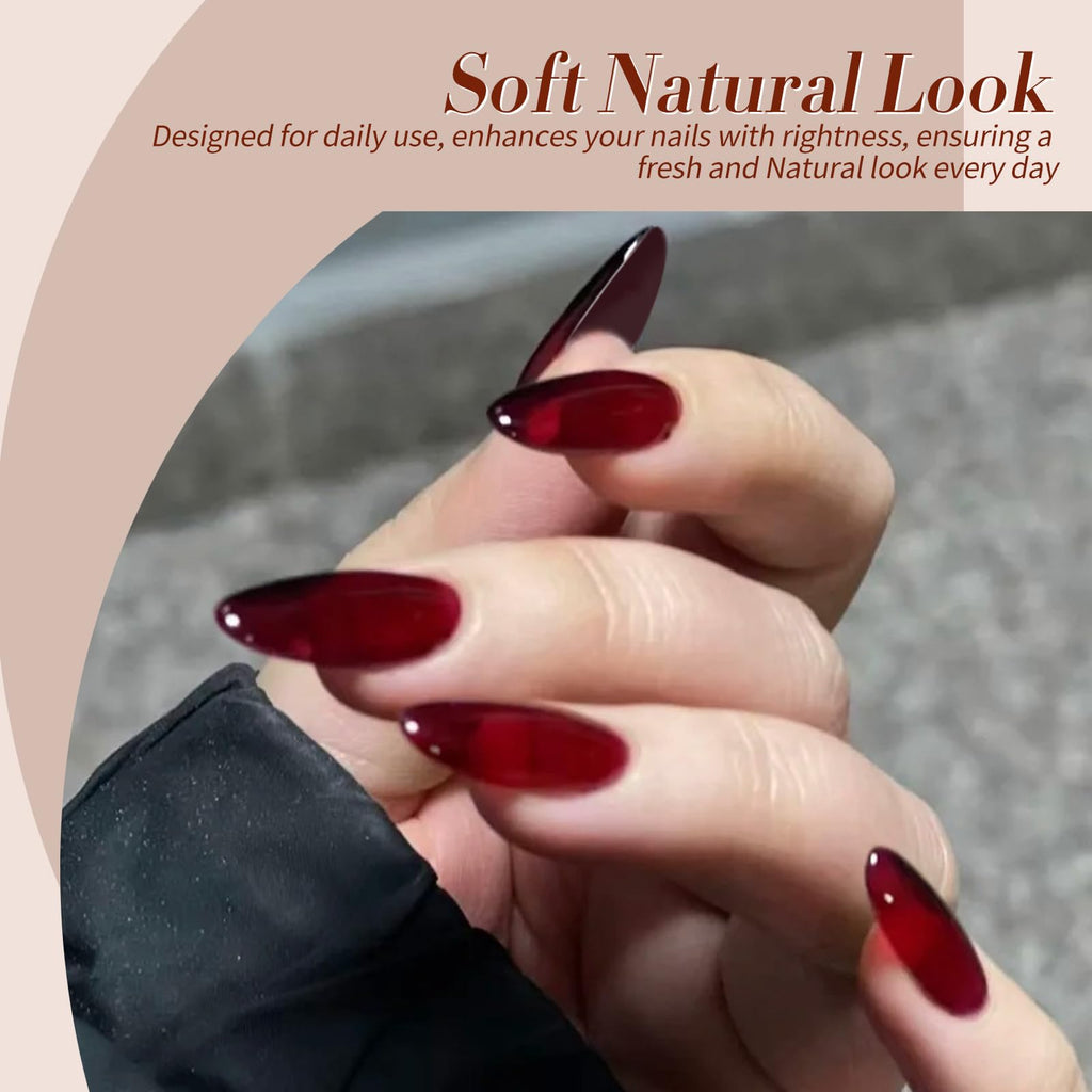 Born Pretty Jelly Gel Nail Polish Set — Fall/Winter 6-Piece 7ml Gel Kit (Brown, Burgundy, Black, Nude, Transparent)