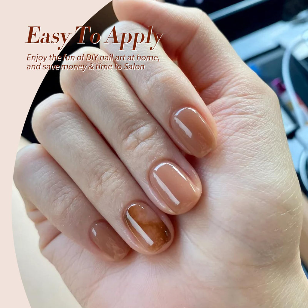 Born Pretty Jelly Gel Nail Polish Set — Fall/Winter 6-Piece 7ml Gel Kit (Brown, Burgundy, Black, Nude, Transparent)