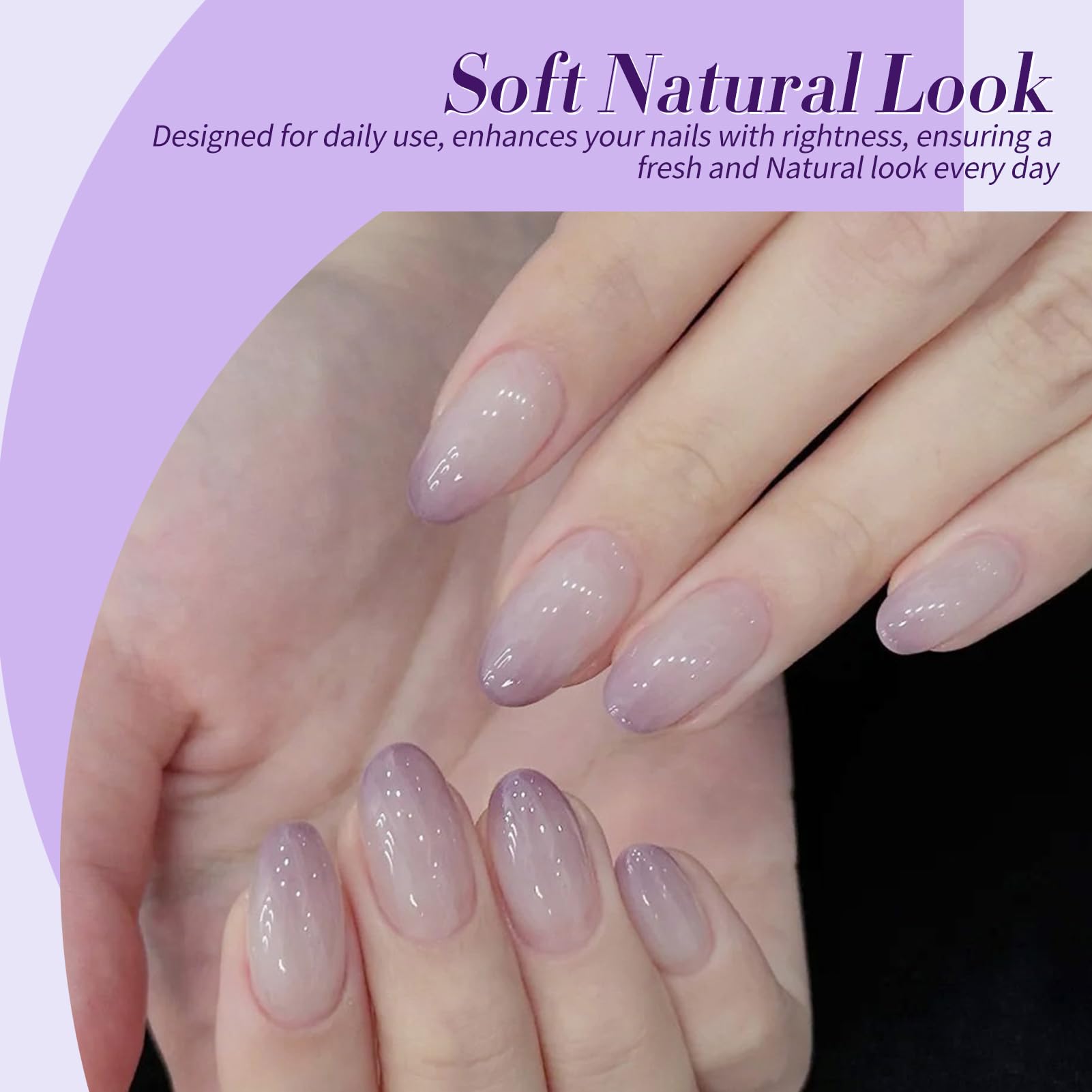 Born Pretty Jelly Purple Gel Nail Polish – 6 Purple Violets Kit for Soak-Off Gel Manicure