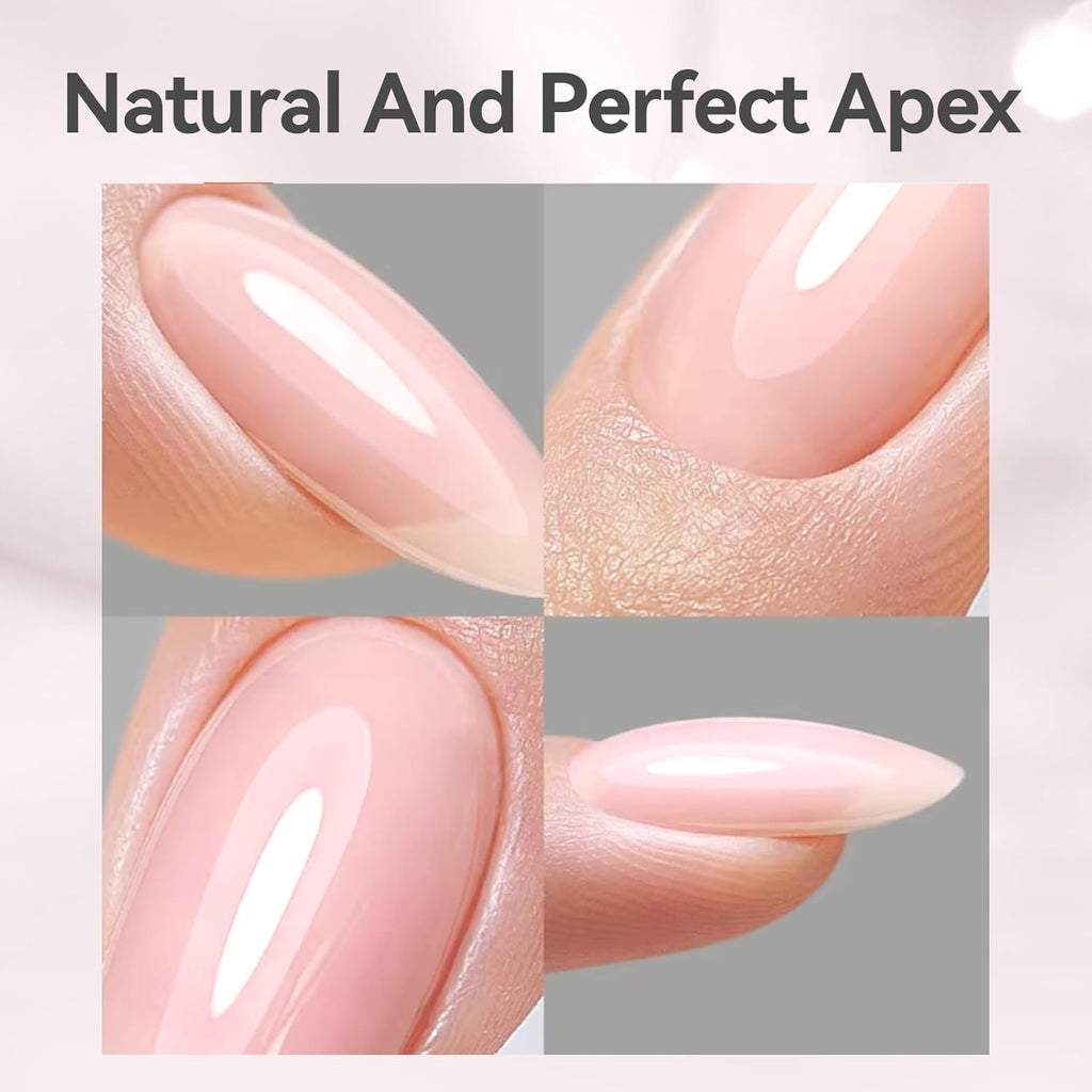 Born Pretty Builder Gel 8-in-1 for Nails – 15ml Clear & Pink Set | Base Gel, Extension Gel, Rhinestone Glue