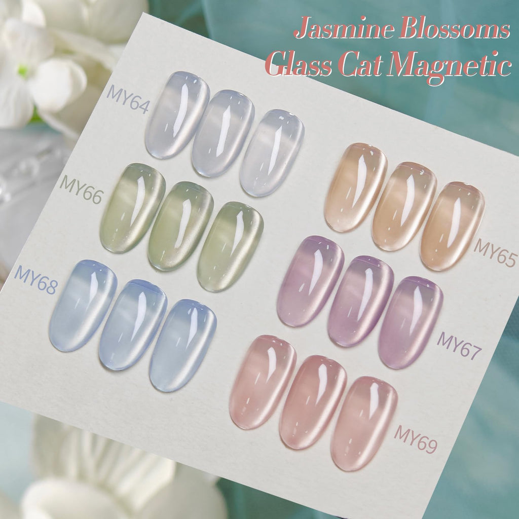 Born Pretty Magnetic Gel Nail Polish Kit – 6pc Water Light Jelly Cat Eye Set