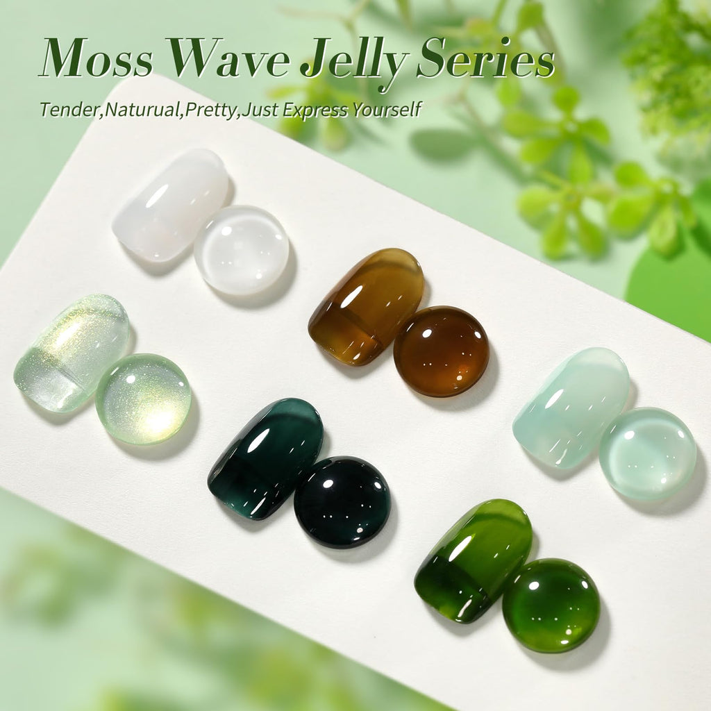 Born Pretty Jelly Green & Milky White Gel Nail Polish Kit – 6 Colors for DIY Manicure & St. Patrick's Day Nail Art