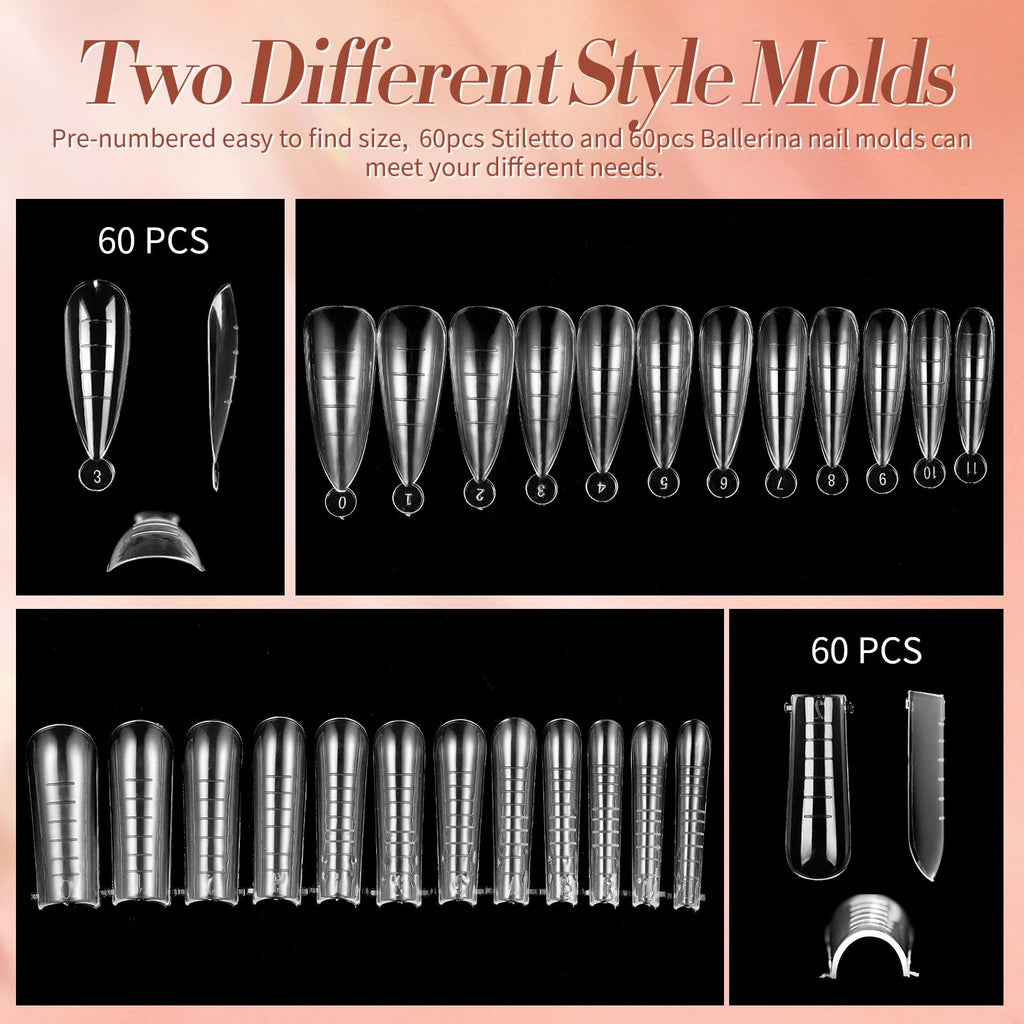 Born Pretty Poly Extension Gel Kit – 12 Colors Nude Pink Set with Mini LED Lamp, Base Coat & Top Coat