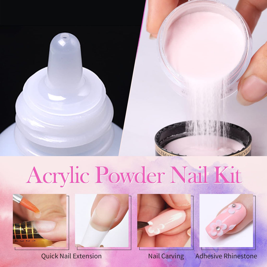 Born Pretty Acrylic Nail Kit – 96Pcs Powder & Liquid Set with 24 Glitter Colors