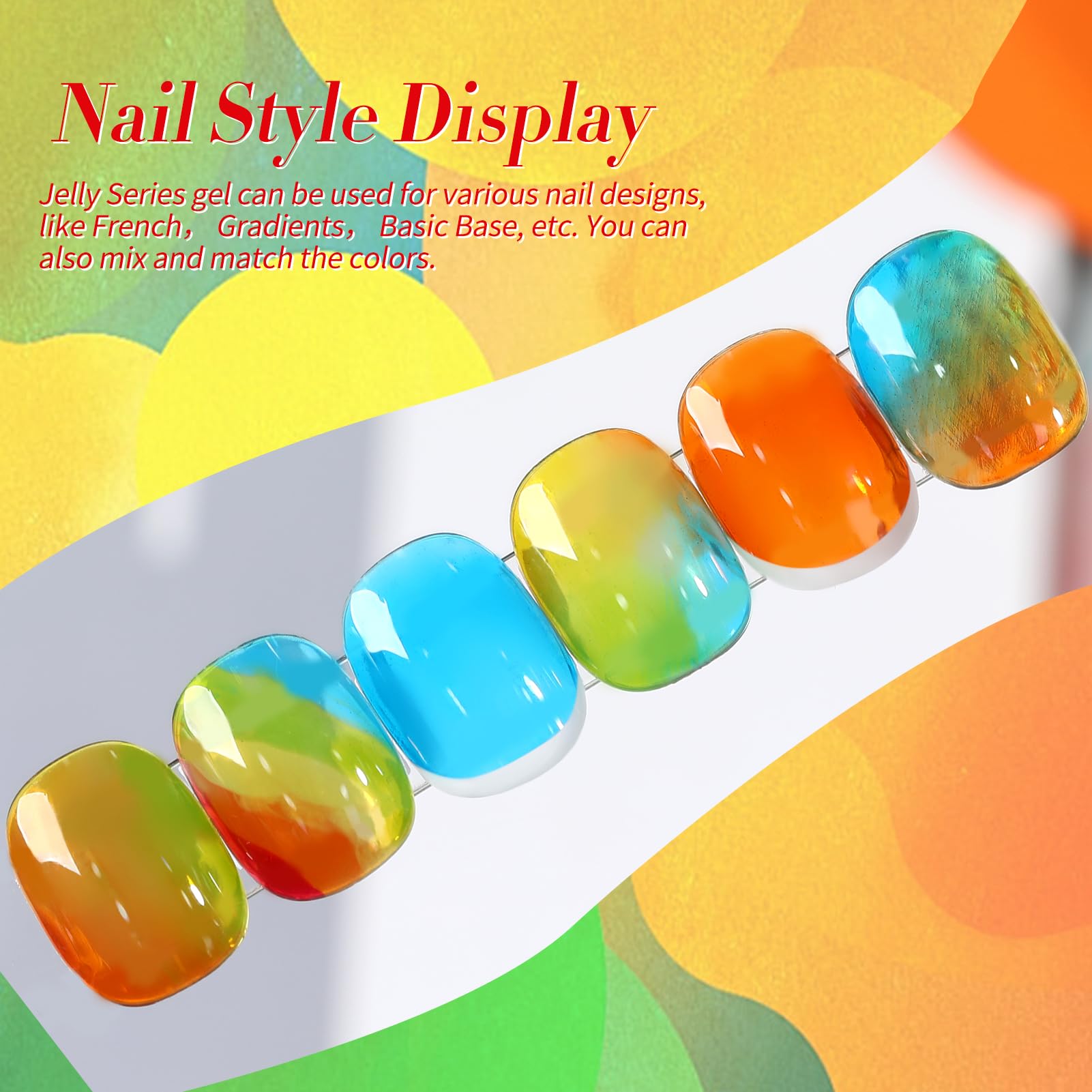 Born Pretty Neon Jelly Gel Nail Polish Kit — 6 Neon Colors for Salon or Home Manicures | UV/LED Cure