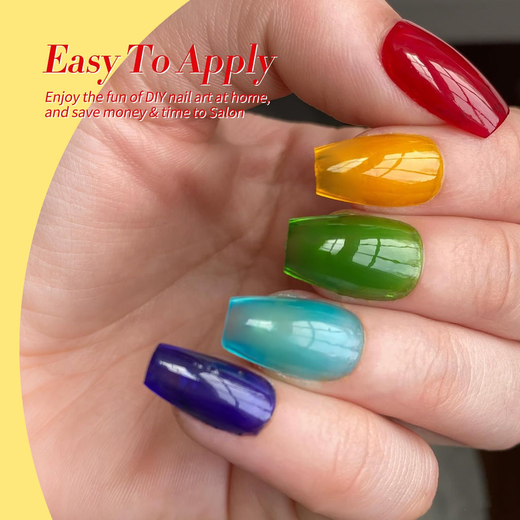 Born Pretty Neon Jelly Gel Nail Polish Kit — 6 Neon Colors for Salon or Home Manicures | UV/LED Cure