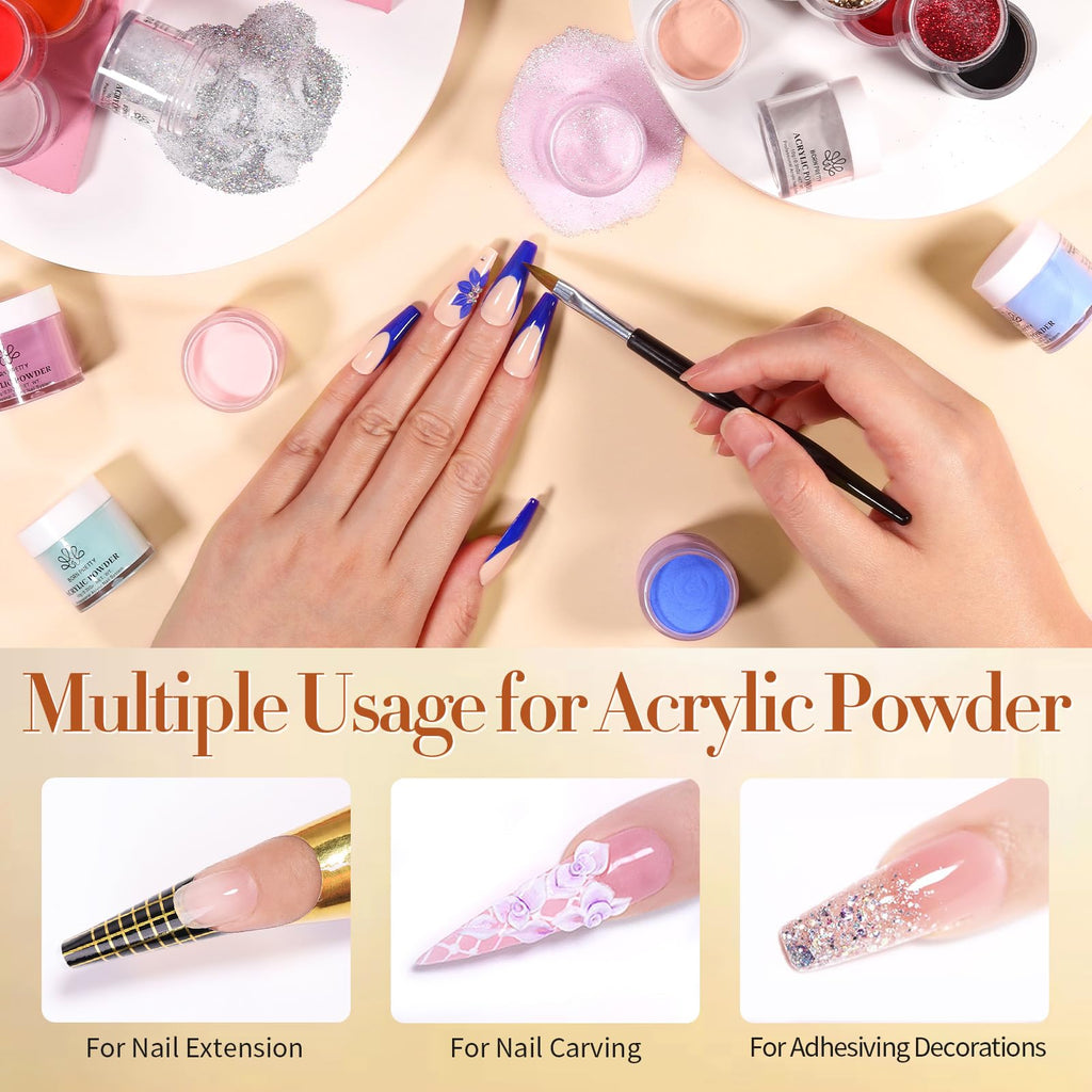 Born Pretty 36-Color Acrylic Powder Set for Fall & Winter – No Lamp Needed, Long-Lasting Nail Art Kit