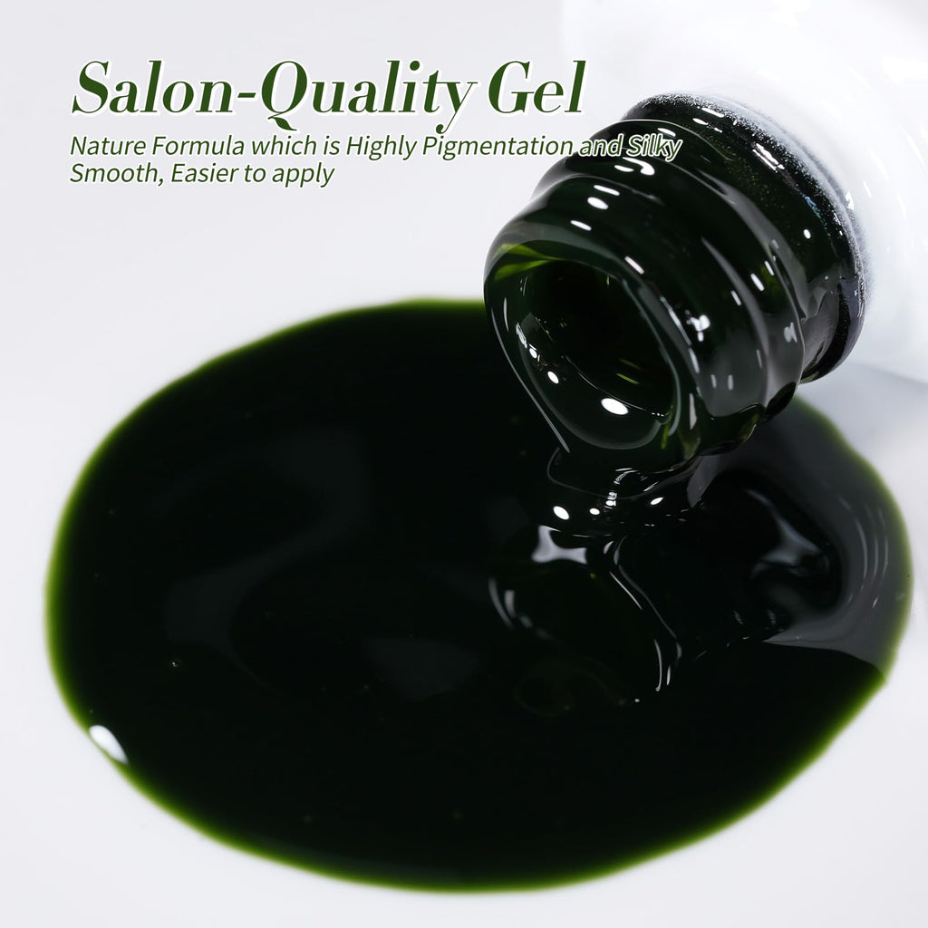 Born Pretty Jelly Green & Milky White Gel Nail Polish Kit – 6 Colors for DIY Manicure & St. Patrick's Day Nail Art