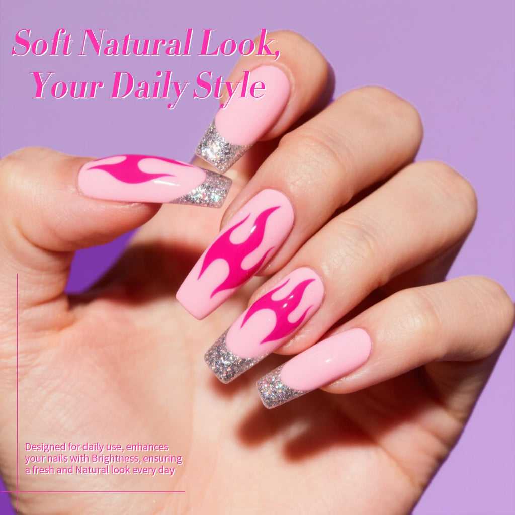 Born Pretty Pink Gel Nail Polish Kit – 6 Colors (Glitter, Pearl & Mermaid Shimmer) Soak-Off Gel Nail Kit