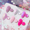 Born Pretty Pink Gel Nail Polish Kit – 6 Colors (Glitter, Pearl & Mermaid Shimmer) Soak-Off Gel Nail Kit
