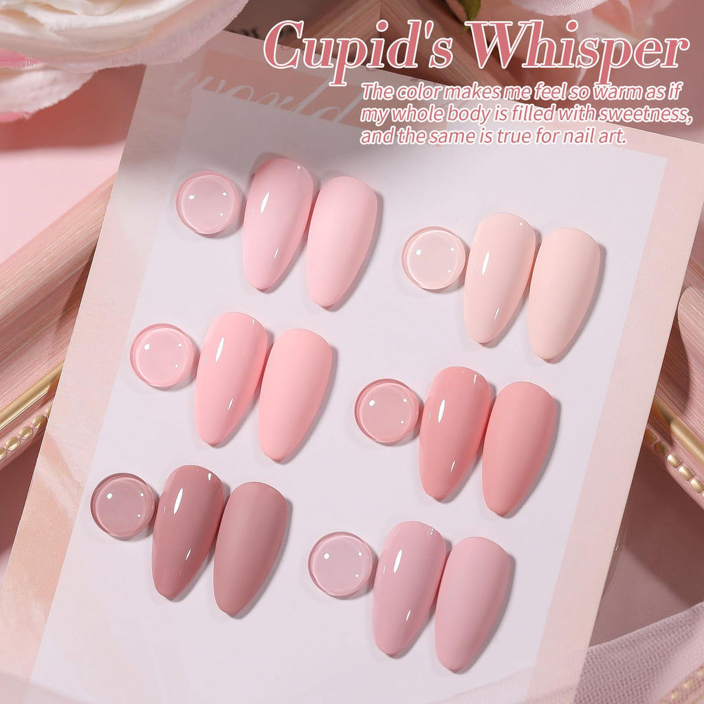 Born Pretty Pink Gel Nail Polish 6 Colors Set – Easy Application, Long-Lasting Shine
