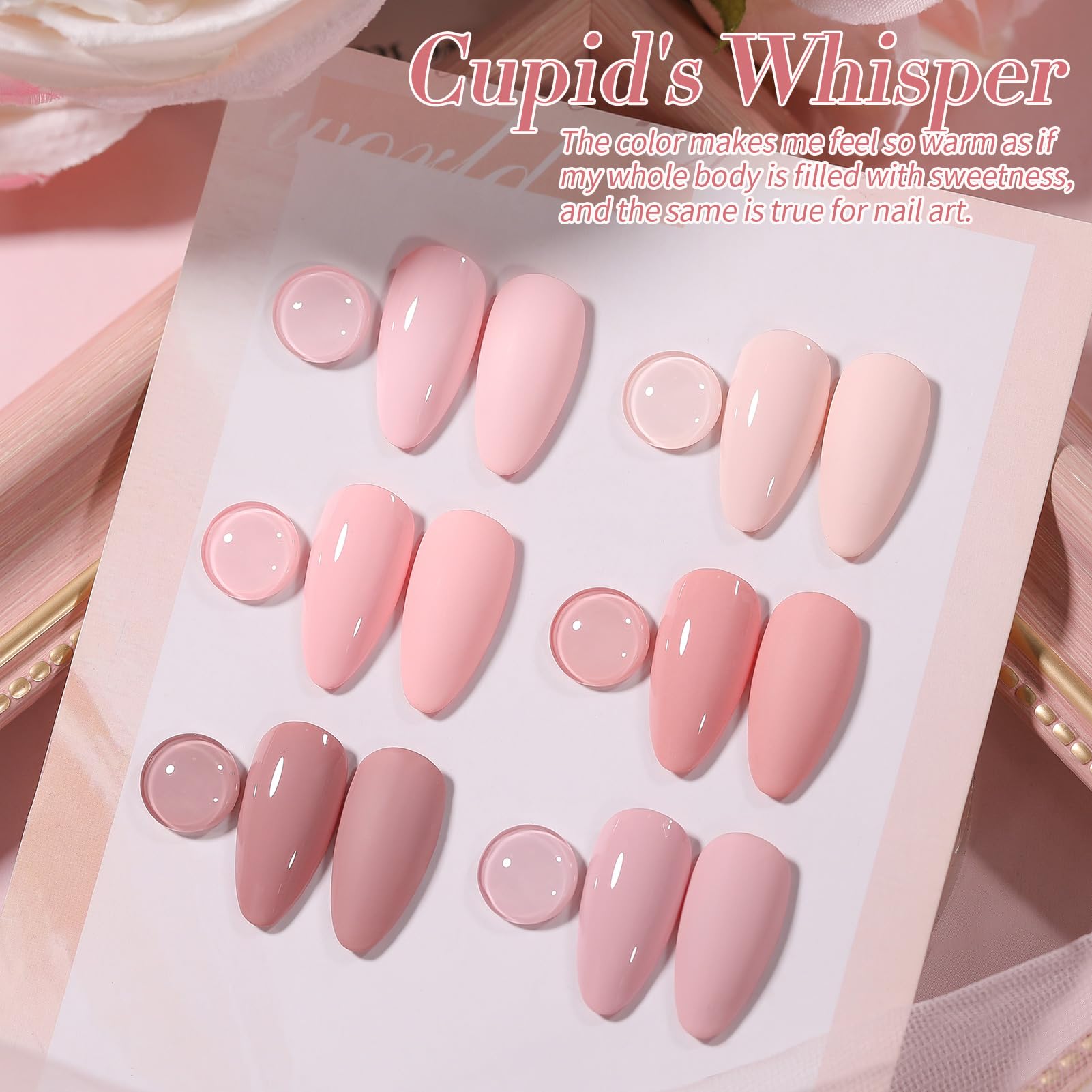 Born Pretty Pink Gel Nail Polish 6 Colors Set – Easy Application, Long-Lasting Shine