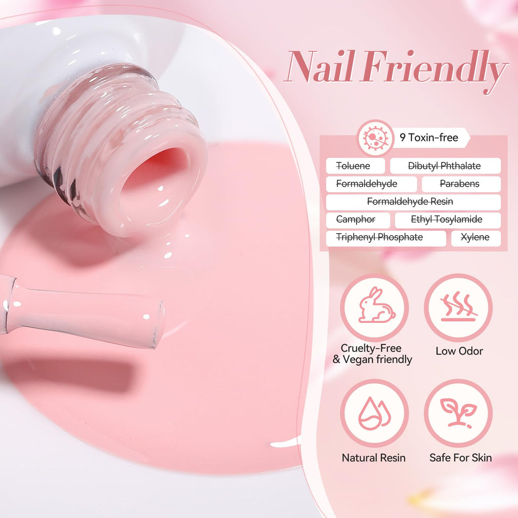 Born Pretty Pink Gel Nail Polish 6 Colors Set – Easy Application, Long-Lasting Shine