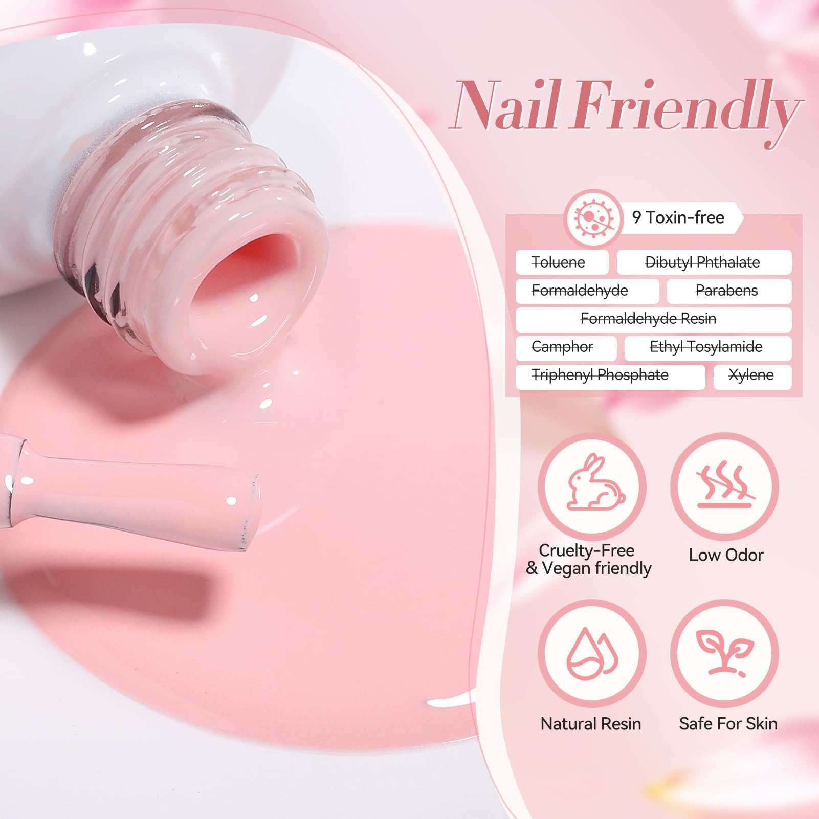 Born Pretty Pink Gel Nail Polish 6 Colors Set – Easy Application, Long-Lasting Shine