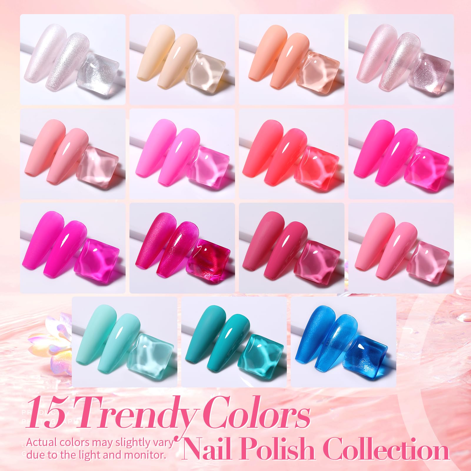 Born Pretty Pink Nail Polish Set – 15 Quick Dry Colors for DIY Nails