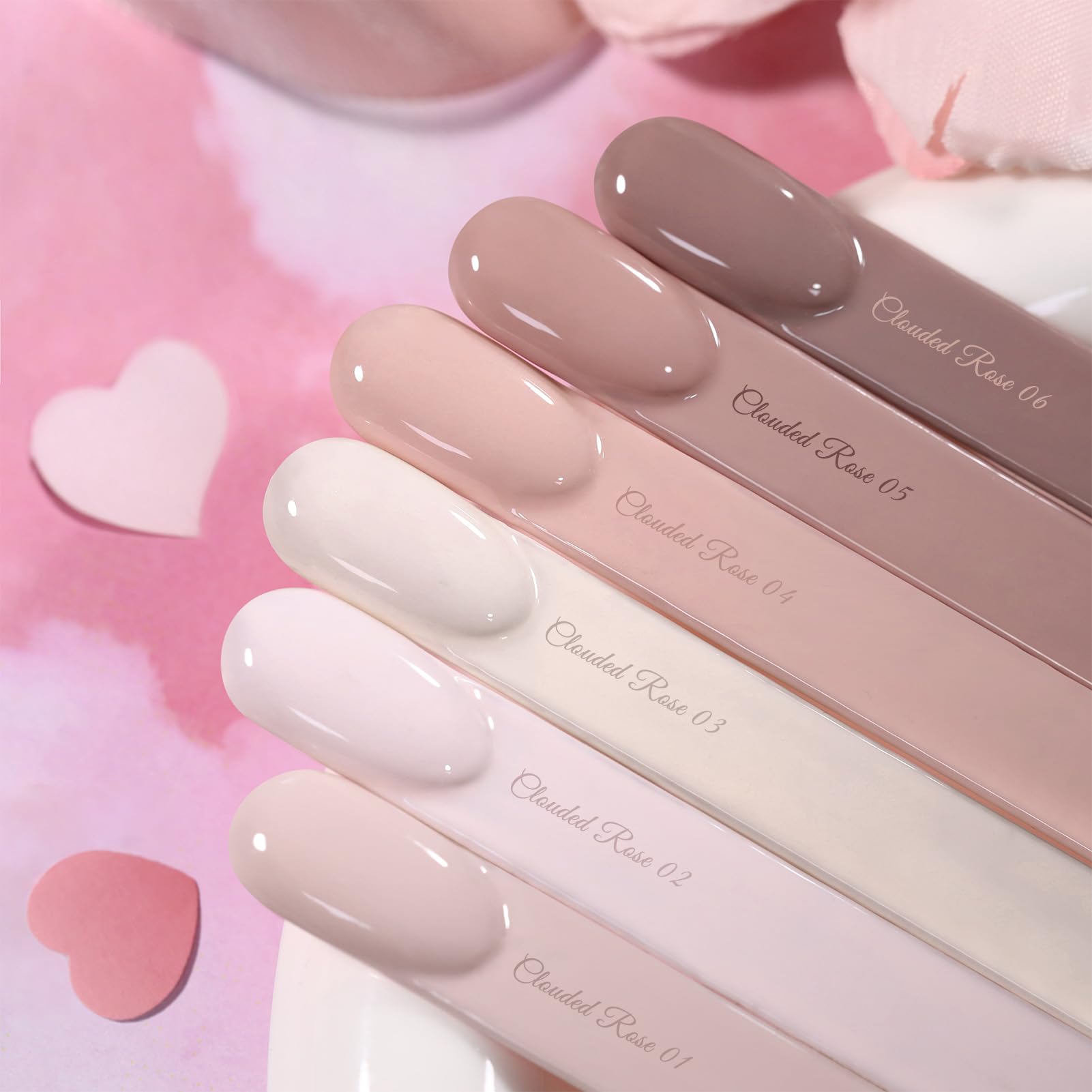 Born Pretty Pink Nude Gel Nail Polish – 6 Colors Soak-Off Gel, Long-Lasting Shine, Healthy Formula