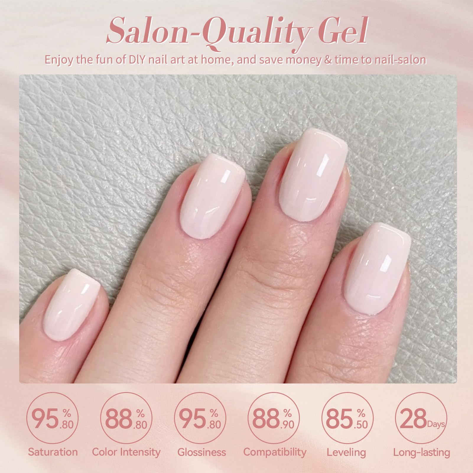 Born Pretty Pink Nude Gel Nail Polish – 6 Colors Soak-Off Gel, Long-Lasting Shine, Healthy Formula