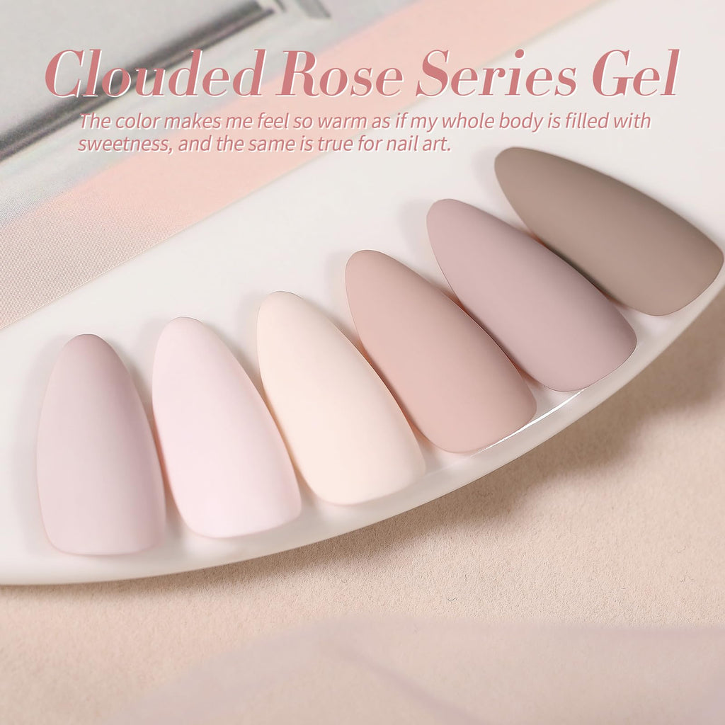 Born Pretty Pink Nude Gel Nail Polish – 6 Colors Soak-Off Gel, Long-Lasting Shine, Healthy Formula