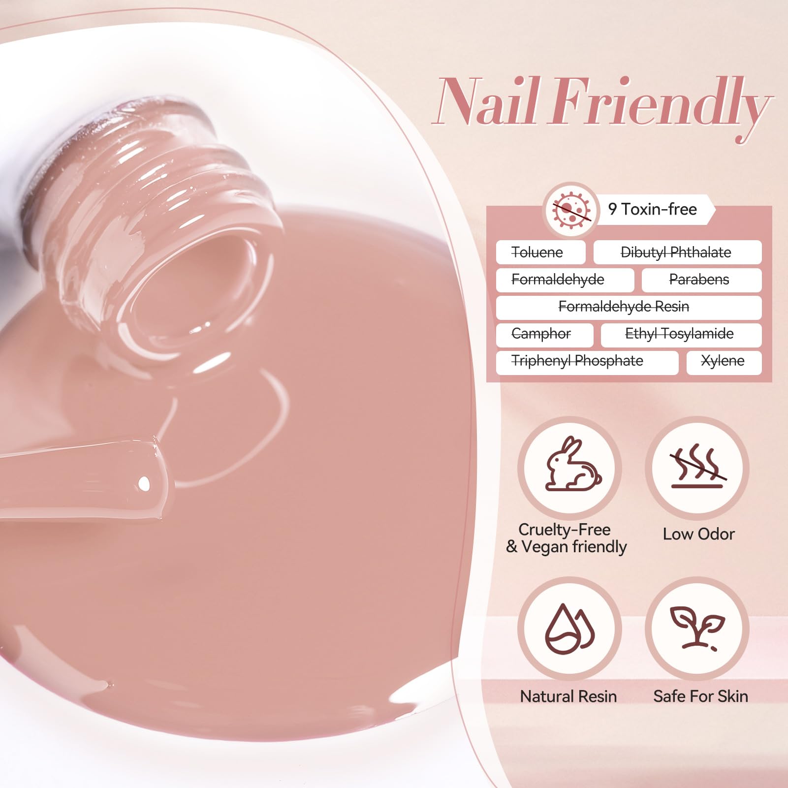 Born Pretty Pink Nude Gel Nail Polish – 6 Colors Soak-Off Gel, Long-Lasting Shine, Healthy Formula