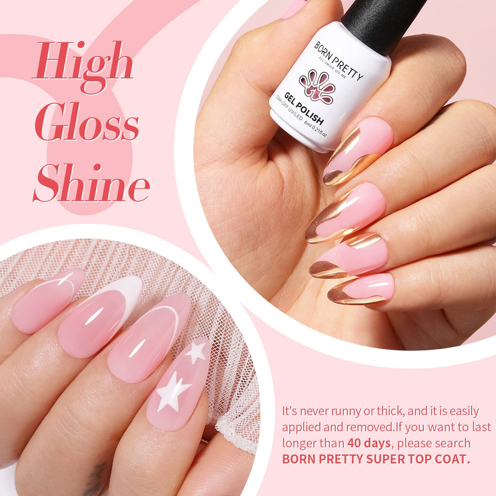 Born Pretty Jelly Gel Nail Polish Kit – 28Pcs with 48W UV Lamp, 12 Colors + Base/Top Coat