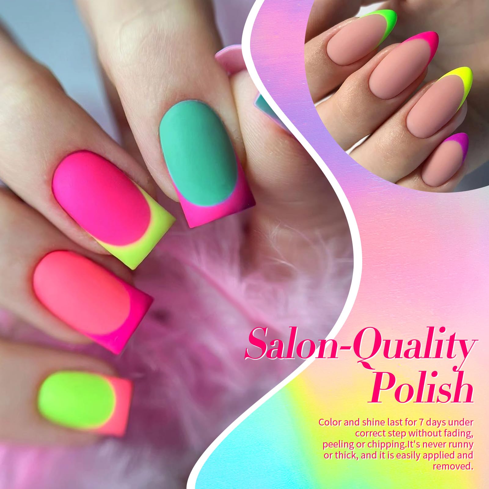 Born Pretty Neon Nail Polish Set - 15 Quick-Dry Neon Colors for DIY Nails