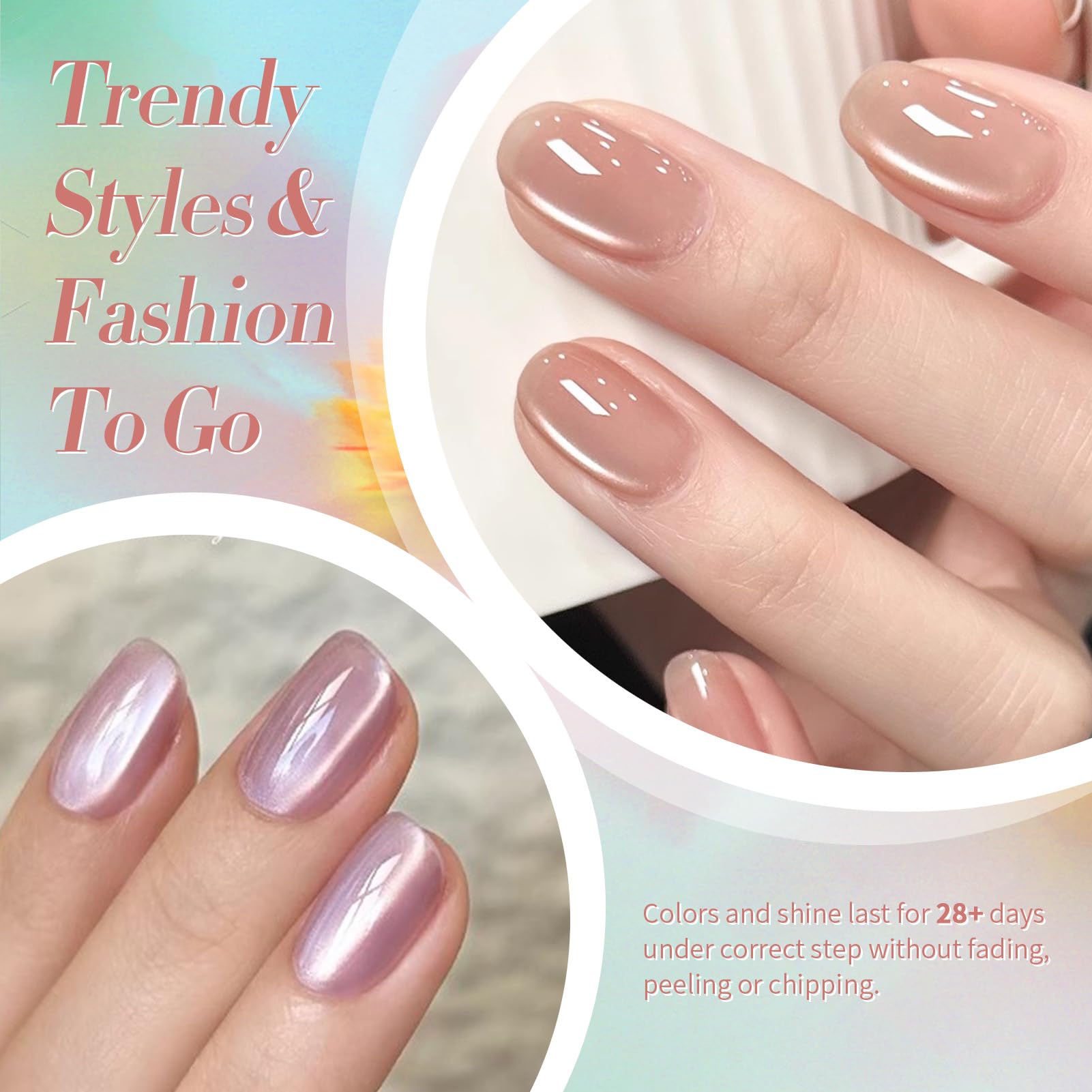 Born Pretty Magnetic Gel Nail Polish Kit – 6pc Water Light Jelly Cat Eye Set