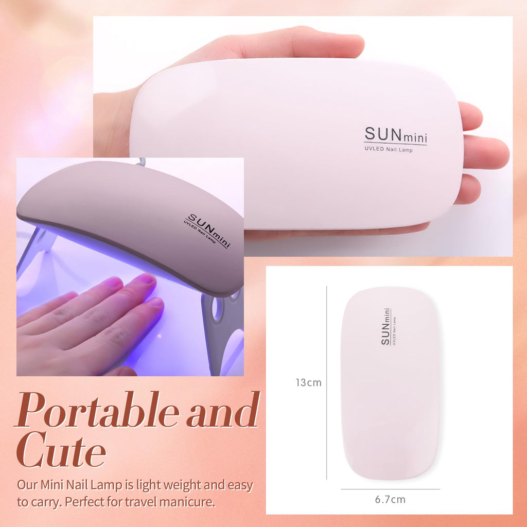 Born Pretty Poly Extension Gel Kit – 12 Colors Nude Pink Set with Mini LED Lamp, Base Coat & Top Coat