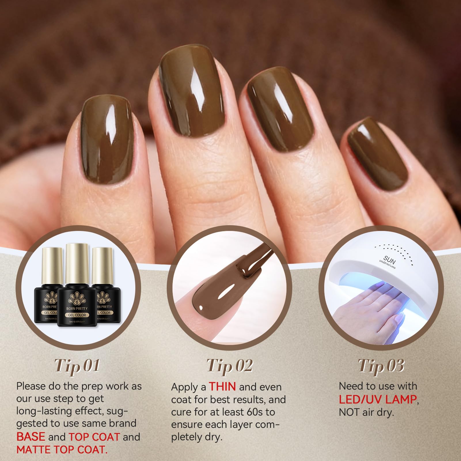 Born Pretty 23Pcs Gel Nail Polish Set – Fall/Winter Shades with Base & Top Coat