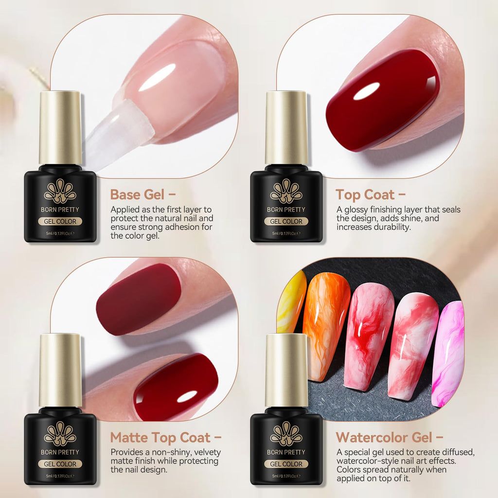 Born Pretty 52Pcs Fall Winter Gel Nail Polish Set – 48 Colors + 4 Base/Top Coats