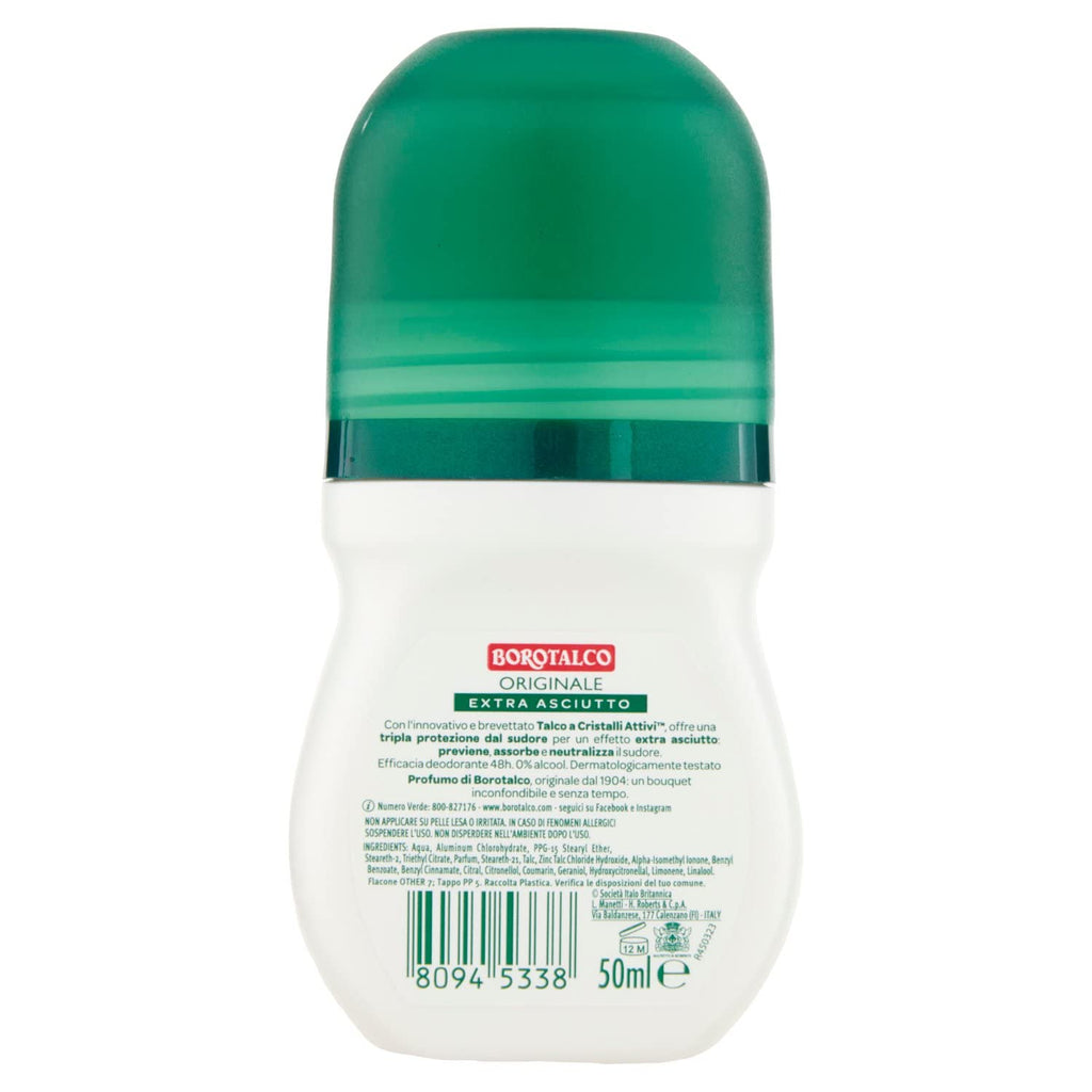 Borotalco Original Microtalc Roll-On Deodorant 50ml (2-Pack) – 48h Freshness