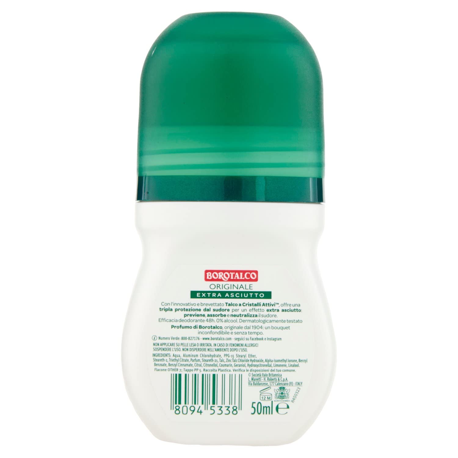 Borotalco Original Microtalc Roll-On Deodorant 50ml (2-Pack) – 48h Freshness