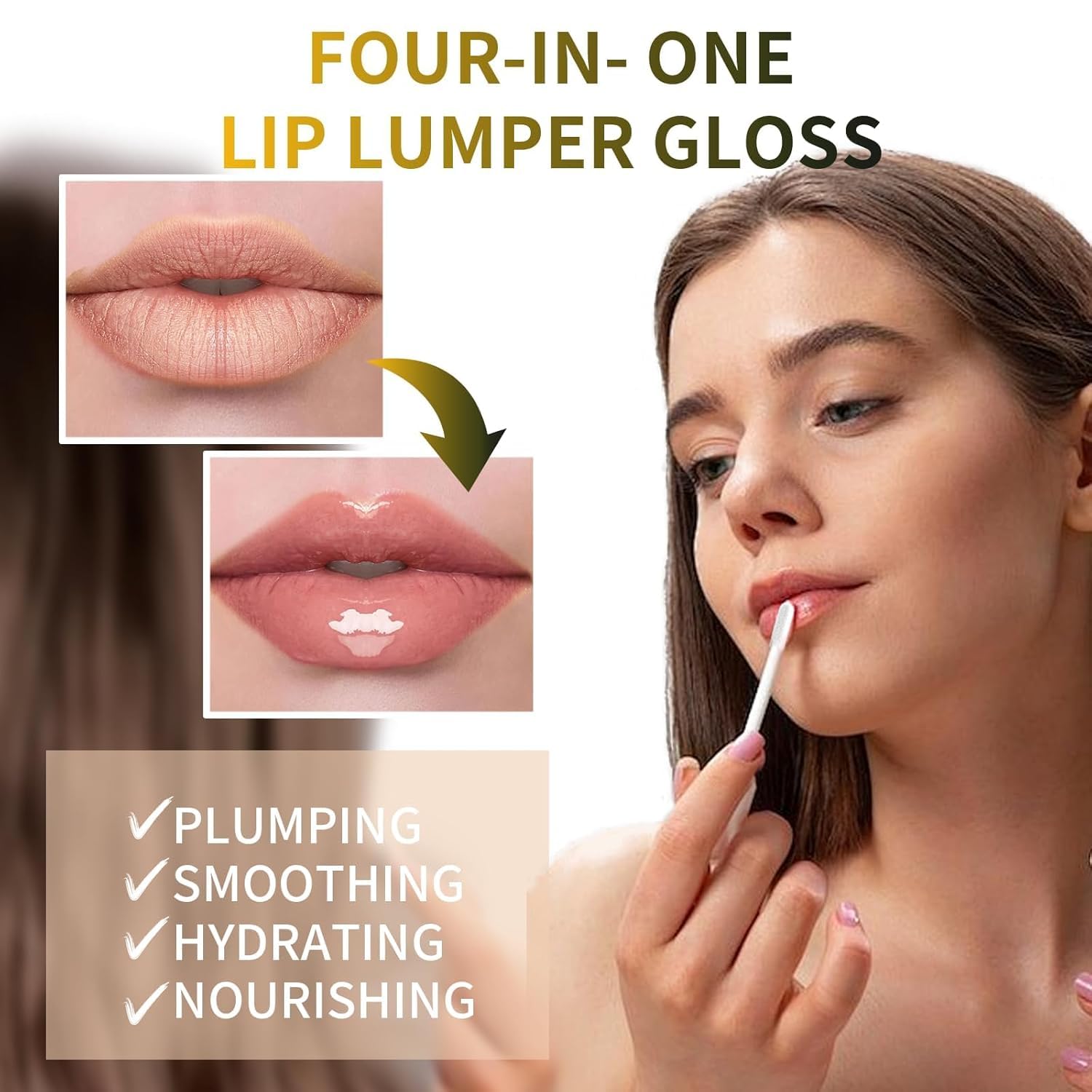 Borovetty Lip Plumper Gloss — Clear, Hydrating Plump for Fuller Lips