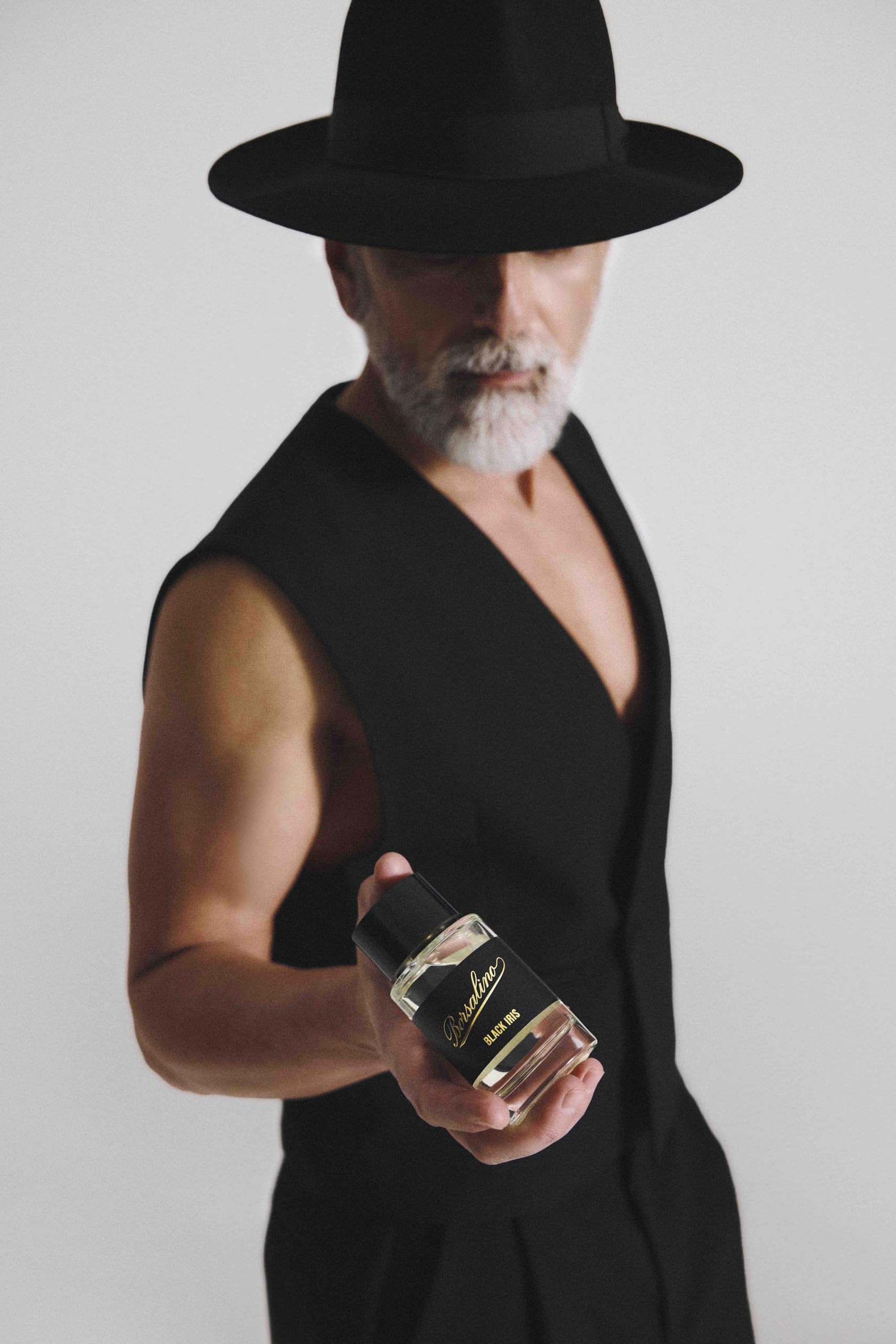 Borsalino Black Iris – Men’s Eau de Parfum | Long-Lasting Fresh Woody Amber with Bergamot & Iris