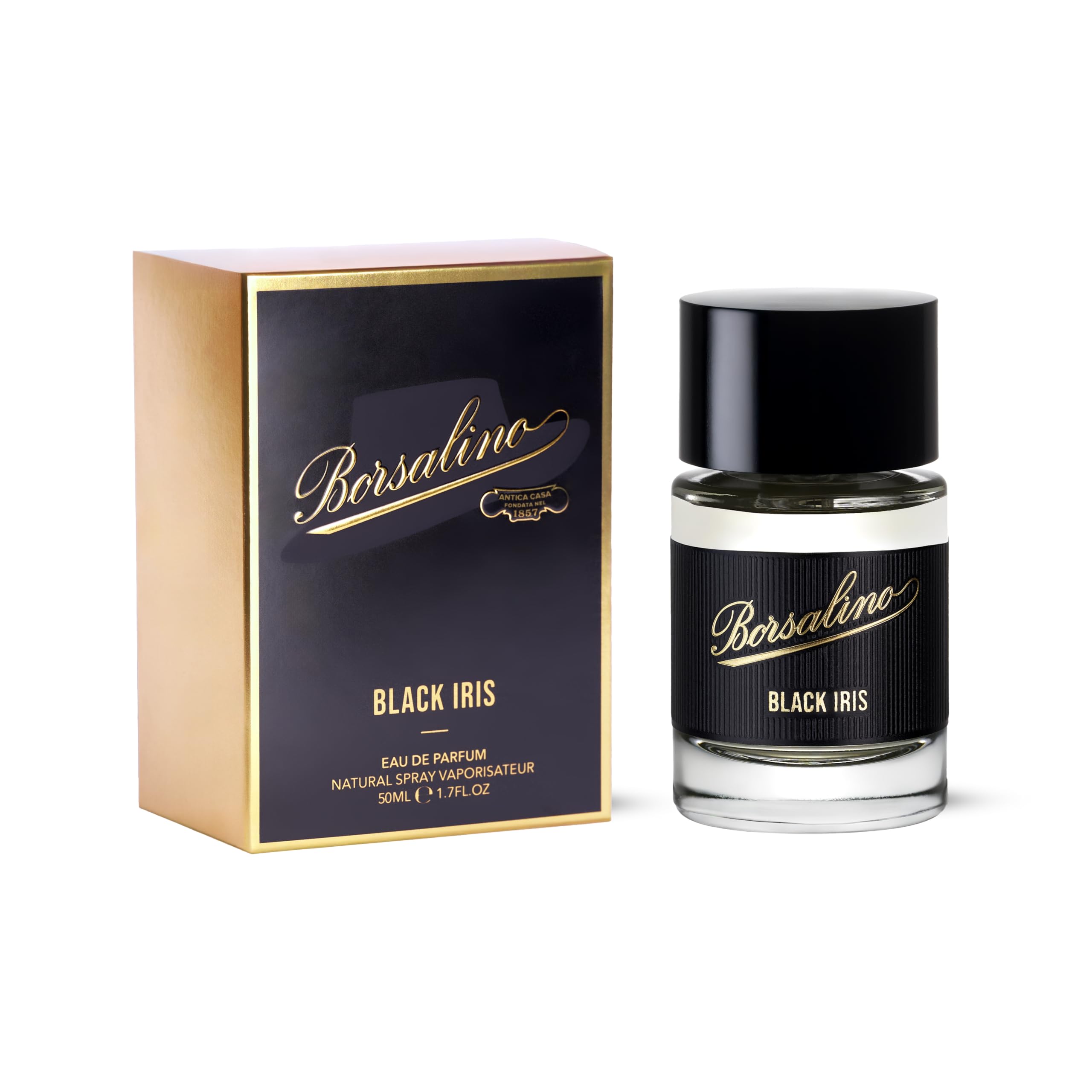 Borsalino Black Iris Eau de Parfum for Men | Long-Lasting Fresh Woody Amber Cologne