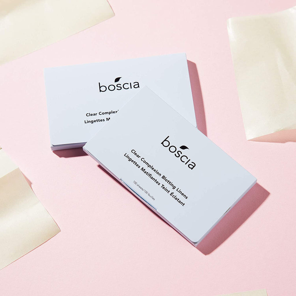 Boscia Clear Complexion Blotting Linens – Vegan Oil-Absorbing Sheets for Oily/Combo Skin | Travel Size 100 Sheets