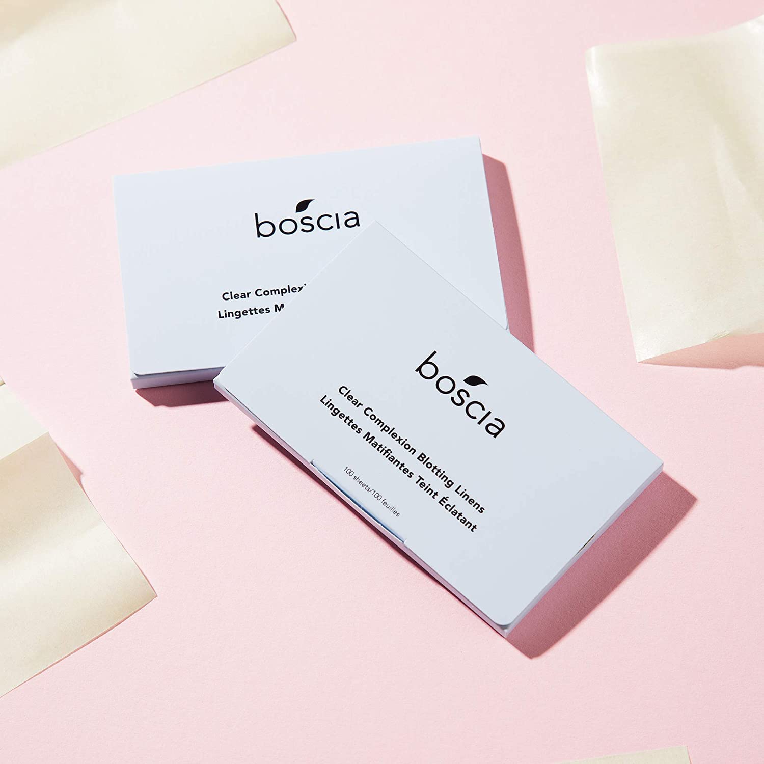 Boscia Clear Complexion Blotting Linens – Vegan Oil-Absorbing Sheets for Oily/Combo Skin | Travel Size 100 Sheets