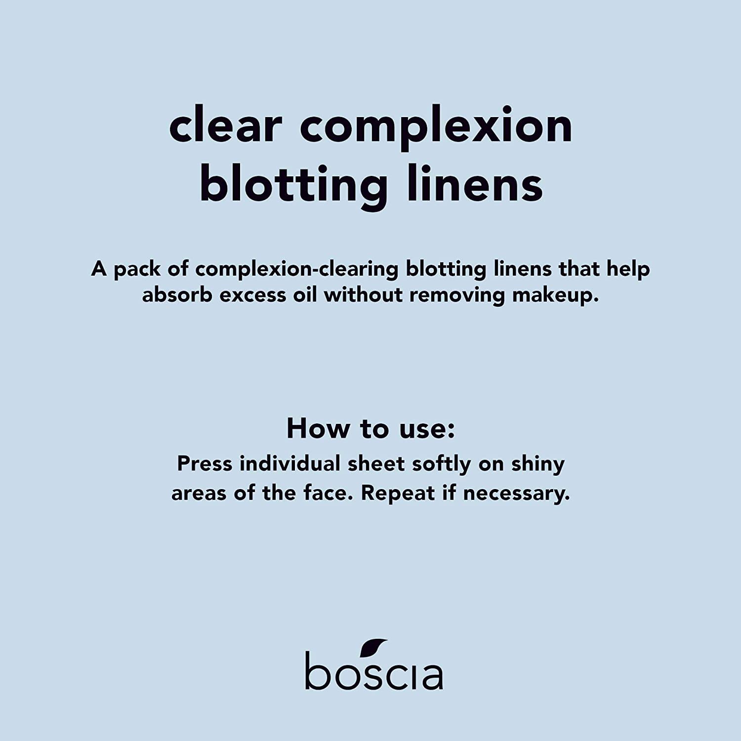 Boscia Clear Complexion Blotting Linens – Vegan Oil-Absorbing Sheets for Oily/Combo Skin | Travel Size 100 Sheets